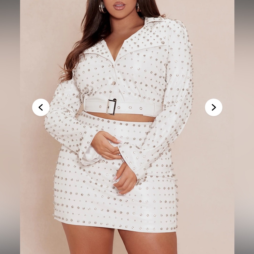 White Studded Skirt